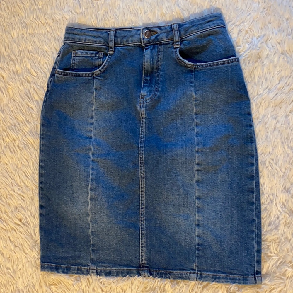 Pilcro & The Letterpress Anthropologie Denim Skirt